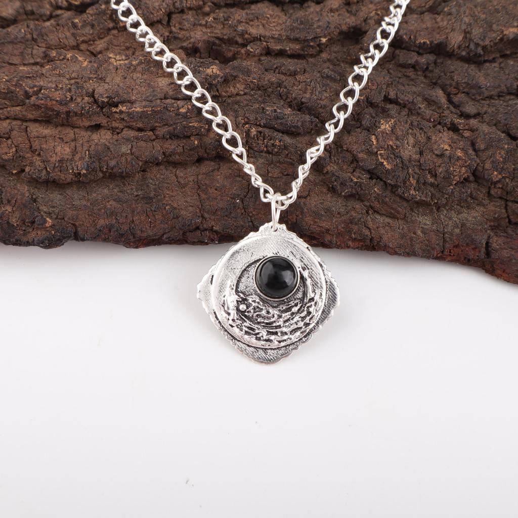 Svart turmalin anheng edelstenssmykker, 925 solid sterling sølv anheng, håndlagde fantastiske anhengssmykker