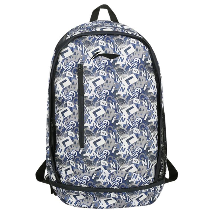 Li Ning Polyester Backpack Large Unisex Antarctic Gray YBSU163-6