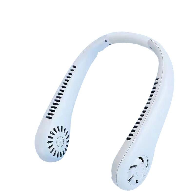 Neck Fan: Portable Leafless USB Rechargeable Silent Cooling In Pink or White