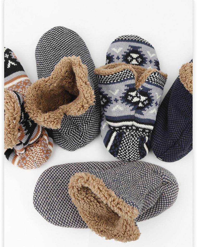 Men's Non-Slip Fleece-Lined Warm Socks - Mid-Calf, Indoor Winter Floor Footwear