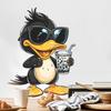 Coole Schwarze Ente mit Sonnenbrille Wandaufkleber, Niedlich Abnehmbar Selbstklebend für Kinderzimmer & Wohnzimmer Dekoration