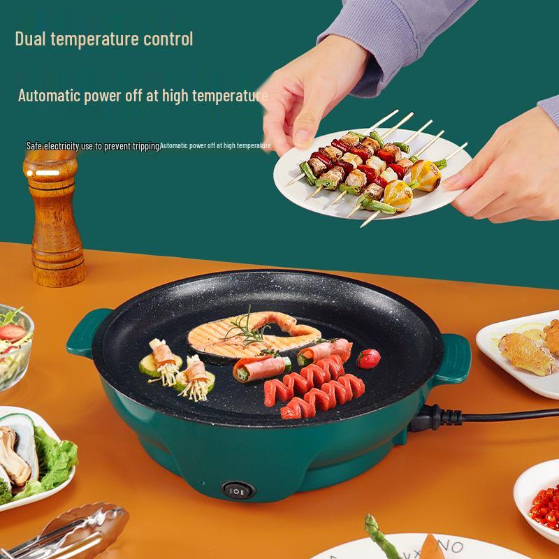 110V Mini Non-Stick Electric Baking Pan & Frying Pot: Multifunctional Home Oven & BBQ Stove