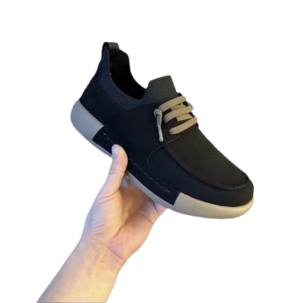 Soft Leather Men's Shoes 2025 Versatile Breathable Small Leather Shoes Velvet Casual Cotton Small Cloth Board Shoes Trend Thick Sole