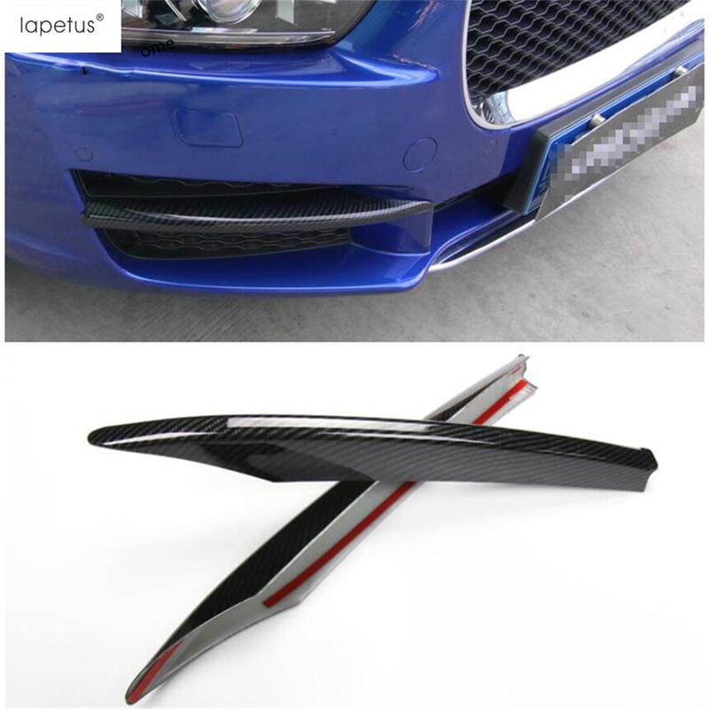 Front Fog Lamps Lights Eyebrow Strip Bumper Air Vent Intake Splitter Decoration Cover Trim Accessories For Jaguar XE 2016 -