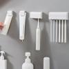 Wall Mounted Toothbrush Holder Facial Cleanser Stand Toothpaste Storage Rack