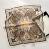 Elegant Women's Satin Square Scarf Vintage Paisley Floral Pattern Soft Silky Neck Scarf Headband Shawl Ladies Hairbands