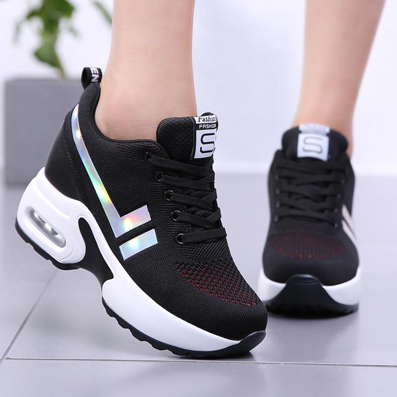 

2025 Air Cushion Luxury Women s Sneakers Mesh Breathable Platform Wedge Tennis Female Summer Walking Ladies Shoes tenis de mujer 35 Fit 22.5 cm білий