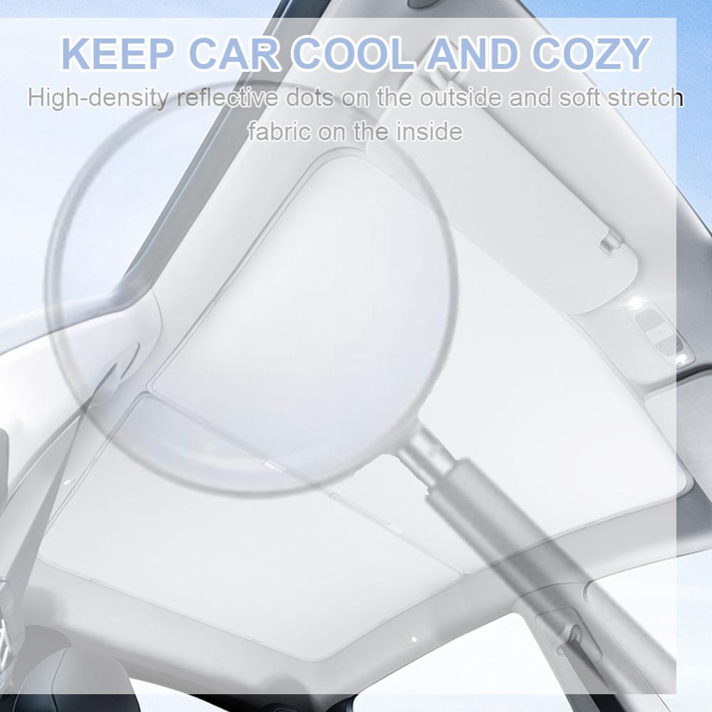 Front Rear Skylight Sunshade UV Protection Front & Rear Top Glass Window Roof Shade for Tesla Model 3 2025 Accessories