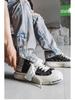 Herren Schwarze Sommer Canvas Plateau Sneaker: Atmungsaktive, höhenerhöhende, lässige Schuhe im amerikanischen Stil für Studenten