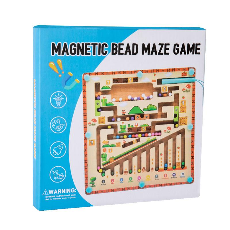 Wooden Magnetic Marble Maze Toy For Kids Educational Logic Development