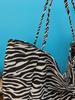 NORMAK Zebra Print Shoulder Tote Bag, Lightweight, Large Capacity, Black & White