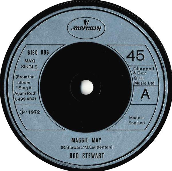 7inch Record ROD STEWART - Maggie May 6160006 Mercury 1976 UK Rock Used