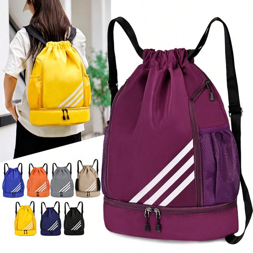 New Bundle Mouth Double Shoulder Back Large Capacity Light Dry and Wet Separation Swimming Travel Basketball Bag