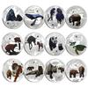 Aanimal coins, rare African animals, tigers, pandas, silver metal commemorative coins, commemorative medals, gifts