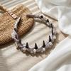 Luxurious Pink Floral Pearl & Rhinestone Pleated Headband - Exquisite Elevated Hair Accessory