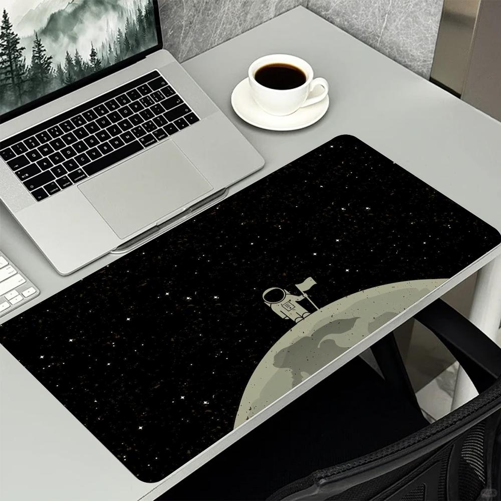 Space Astronaut Planet Starry Sky Art Pattern NonSlip Rubber Large Mouse Pad For Laptop Computer Gaming And Daily Office Use