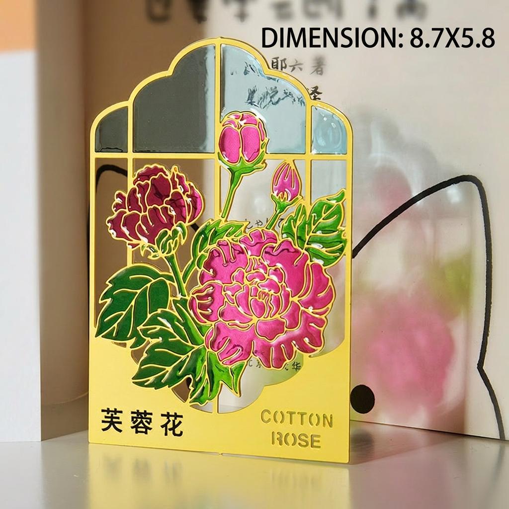 Translucent Metal Bookmark Delicate Creative Cultural Bookmark Flower Theme Bookmark Colorful For Reading Gift Refrigerator