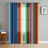 Mexican Stripes Colorful Stripes Sheer Curtains for Living Room Decoration Window Curtain Kitchen Tulle Voile Organza Drapes