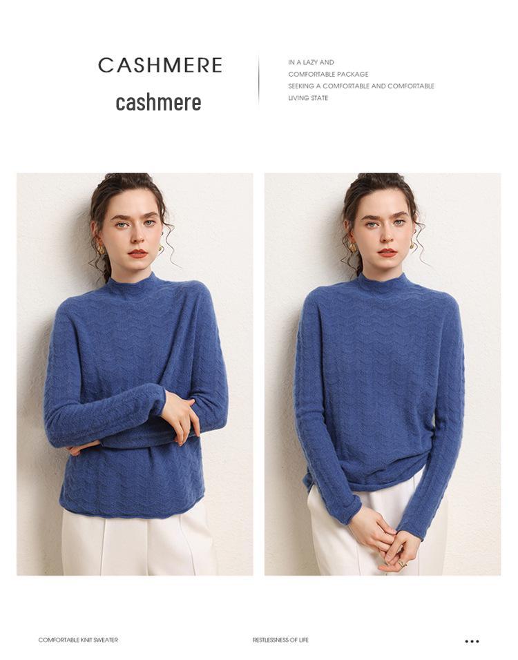 Women's Elegant Cashmere Sweater - Hollow Air Design, Loose Fit, Slimming, High-End Feel