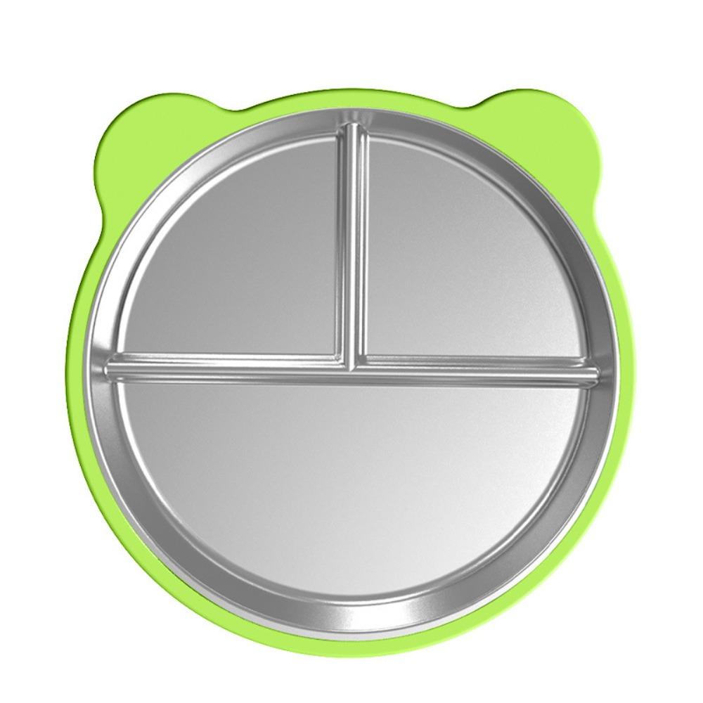 Premium Stainless Steel Cute Toddler Divided Plates Non Slip Removable Sleeves Snack Dishes Unbreakable BPA-Free Plate Home