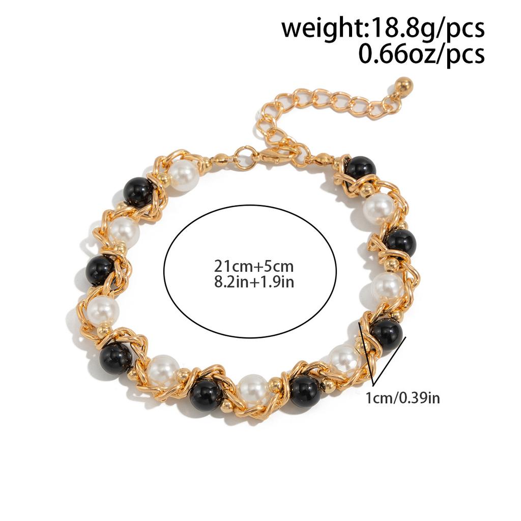 New Pearl Chain Wrapped Collarbone Chain Men's Trendy Hip-Hop Personality Men's Collarbone Chain Men's Neck Chain