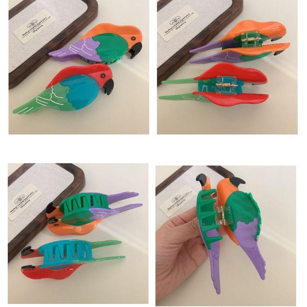 Acetic Acid Animal Hair Clip Parrot Shark Clip Cute Acetate Hair Claw  Female