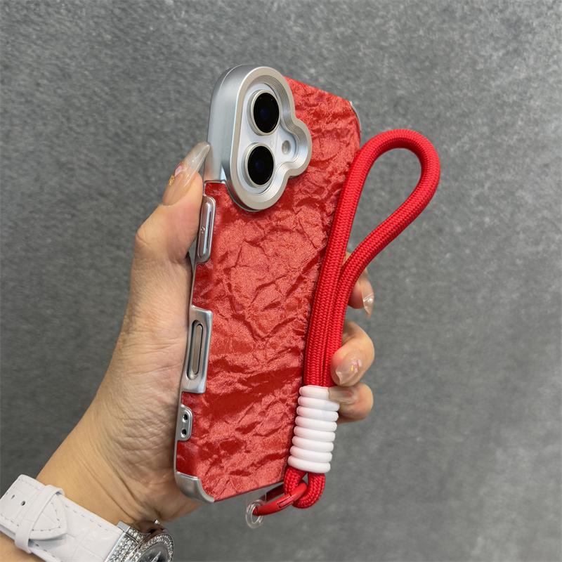 Luxury Ins Velvet Fashion Case For iPhone 16 Plus 15 14 13 12 Pro Max 11 Shockproof Silk Flannel Partern Cloth Hand Strap Cover