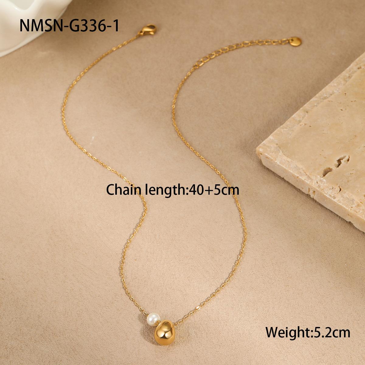 GEMCHIC Women s Minimalist Stainless Steel Faux Pearl Pendant Necklace Light Luxury Cocktail Chain