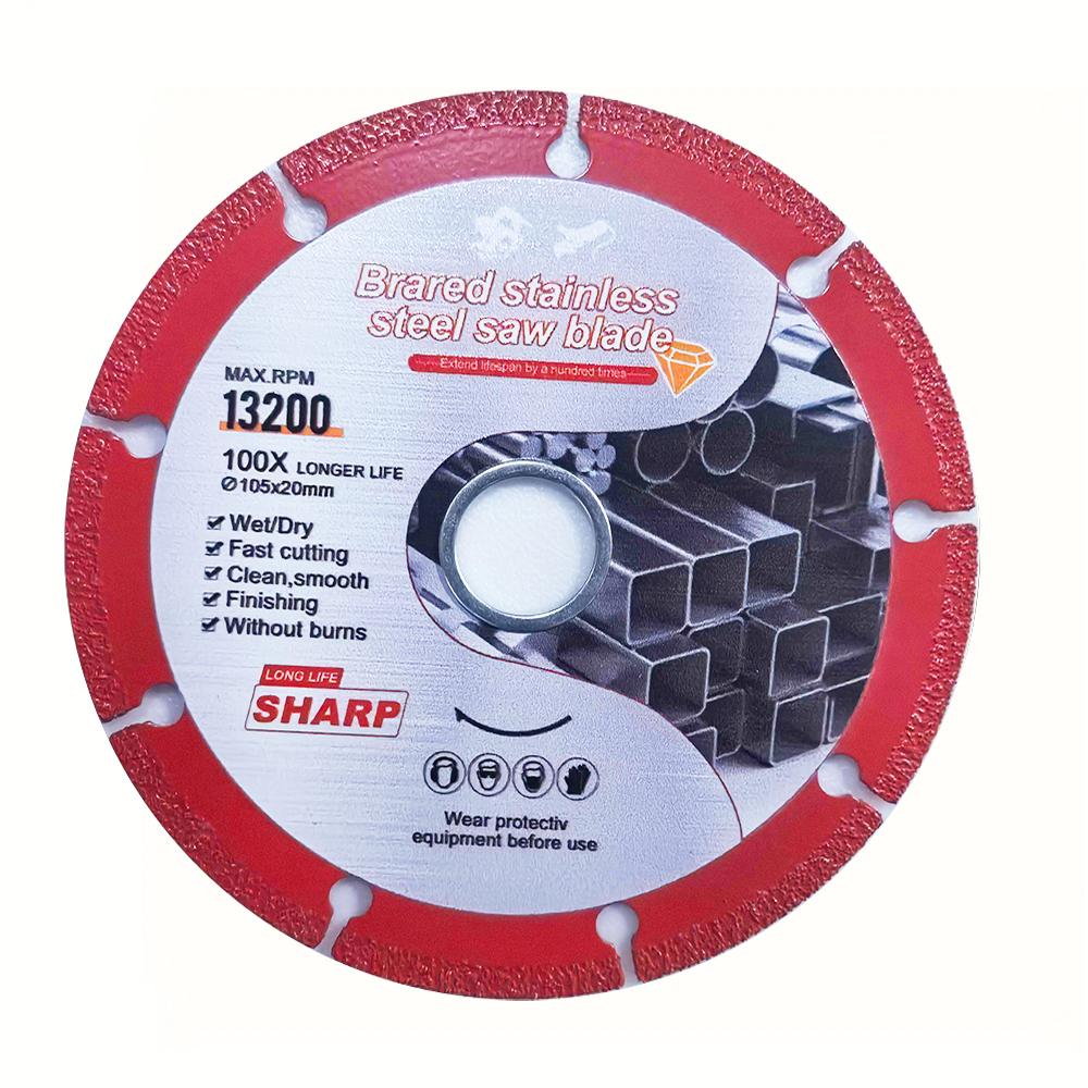 

1Pcs 105mm 115mm 125mm Brazed Stainless Steel Saw Blade For Cutting Metal Tube Cast Iron Class Stone Angle Grinder Cutting Disc