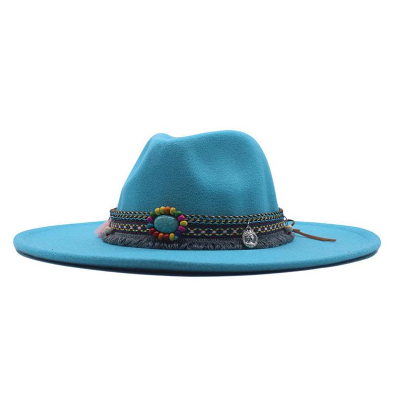 eBay European and American New Woolen Top Hat Minority Style Retro Big Brim Cm Jazz Hat
