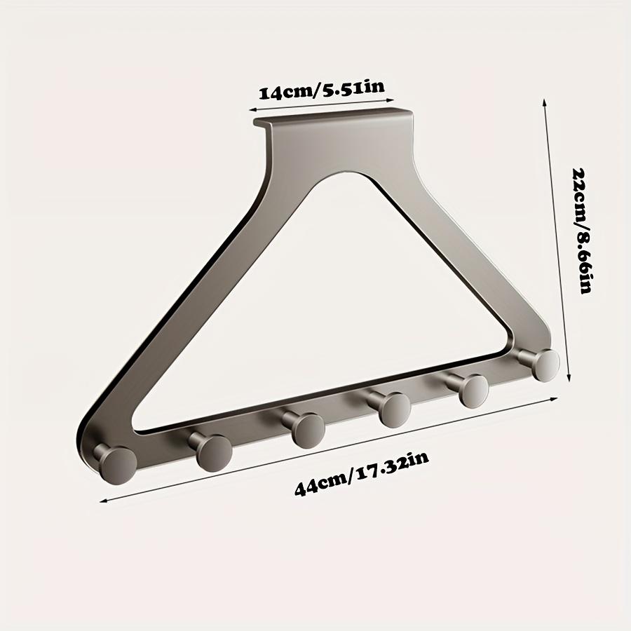1pc Stainless Steel Over-the-Door Hook Rack - Easy Install, No Drilling Required, Strong Load Capacity, Casual Style, Perfect for Hanging Clothes