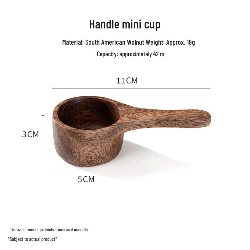 South American Walnut Coffee Cup with Finnish Design and Anti-Scald Acacia Wood Lanyard Handle