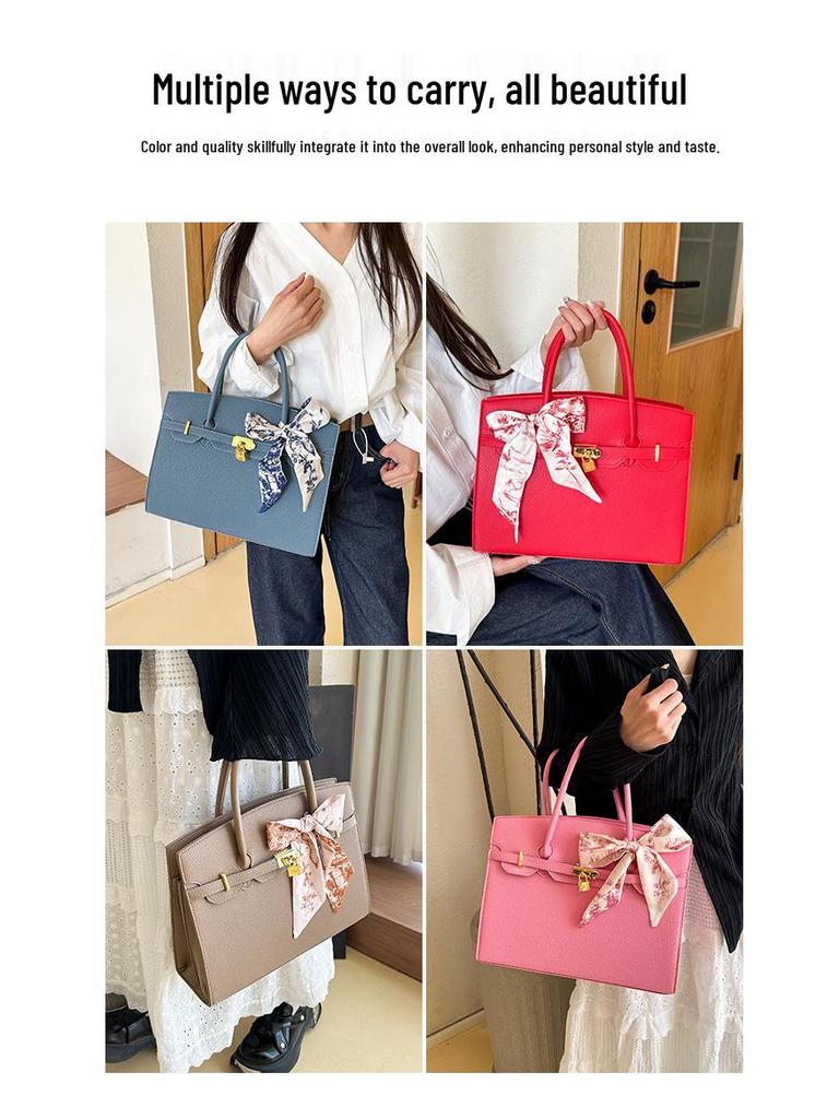 Elegante Colorblock Platinum Umhängetasche - Damenhandtasche mit großem Fassungsvermögen