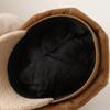 Autumn and winter suede composite burr octagonal hat women's thickened warm retro letter label newsboy hat fashion cap