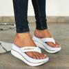 New large size slope heel thick bottom sandals women's summer new toe flip-flops outdoor casual fashion