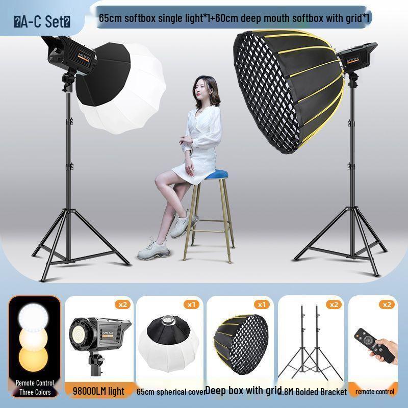 2025 Pro Streaming Beauty Fill Light with Parabolic Softbox Grid