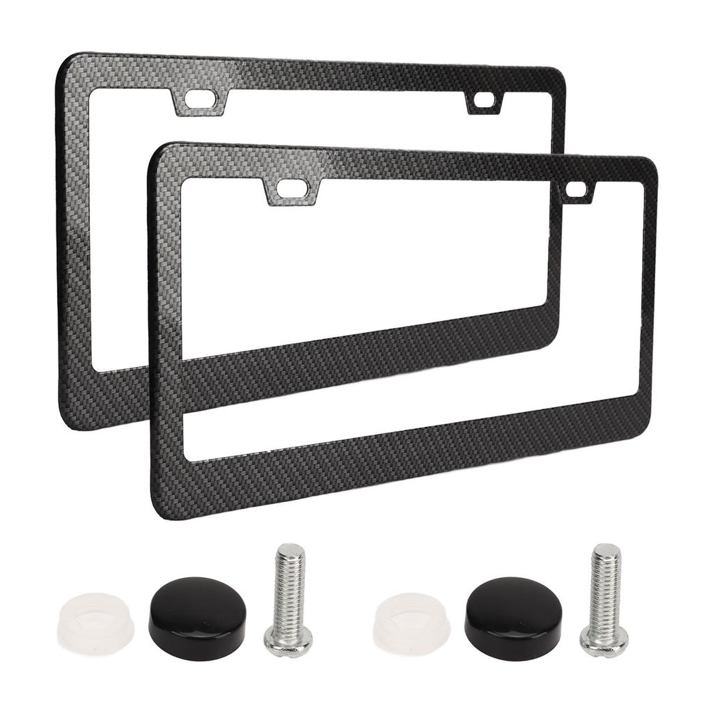 2 Stück Kennzeichenhalter Carbonfaser-Stil Vorne und Hinten Auto Kennzeichenabdeckungen Für Fahrzeuge