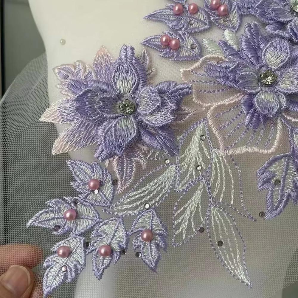 Luxury Sequin Embroidery Patch Flower Embroidery Clothing Applique Clothes Patches  Evening Dress