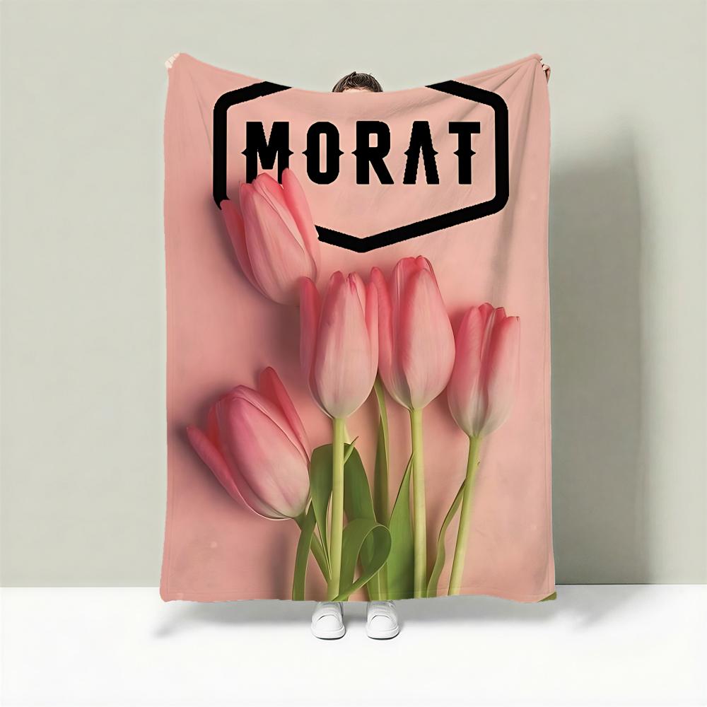 

Band M-Morat Throw Lightweight 240g Flannel Blanket Soft Skin-friendly for Summer Cooling 75cmx90cm