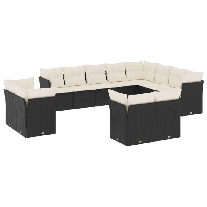 VidaXL Salon de Jardin avec Coussins 11 pcs, Canapés avec Pieds Réglables, Ensemble de Meubles d'Extérieur Patio Terrasse, 3217807