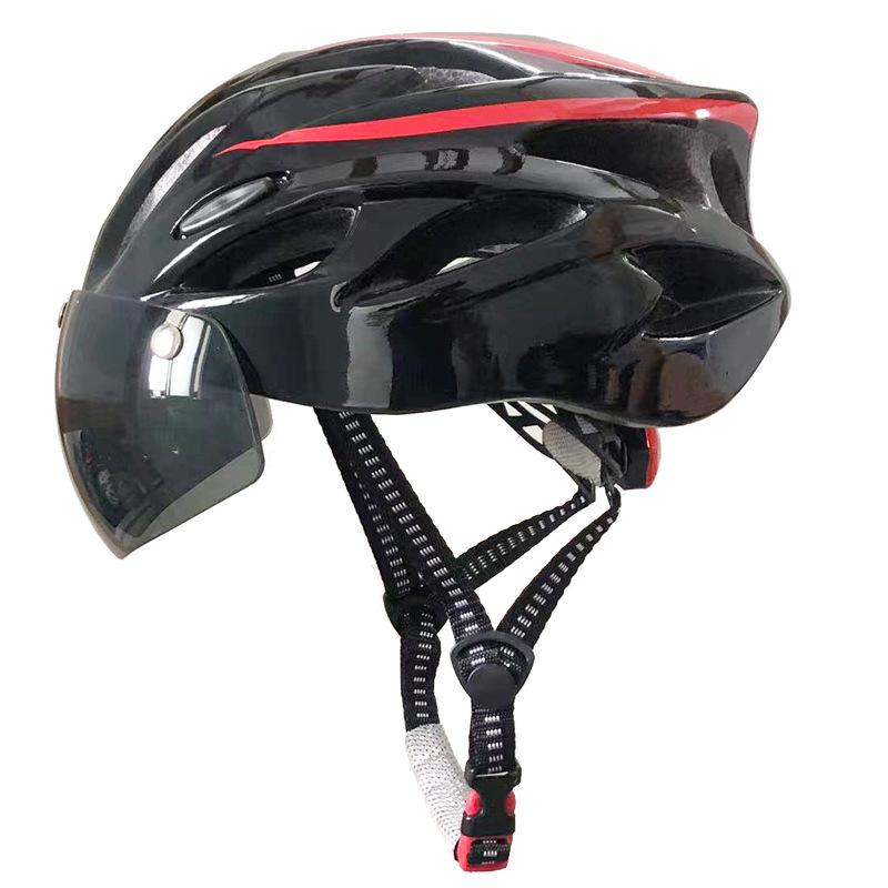 Mountainbikehelm mit integrierter Brille Fahrhelm Rennradhelm für Damen und Herren
