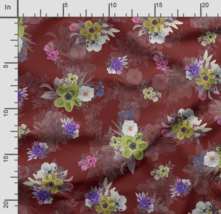 Soimoi Blomster vintagetrykk bomull Cambric Quilting Stoff Selges av The Yard 42 Tommer Bred Middels Vekt Bomullsstoff Syutstyr