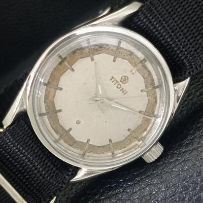 HANDAUFZUG VINTAGE TITONI SCHWEIZER HERREN ORIGINAL ZIFFERBLATT UHR a703227-1