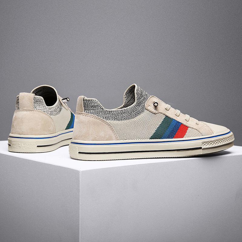 Men's Trendy Shoes Mesh Woven Breathable Walking Shoes Men's Summer Korean Version Versatile Soft Soled Lazy Shoes, Foot Covers