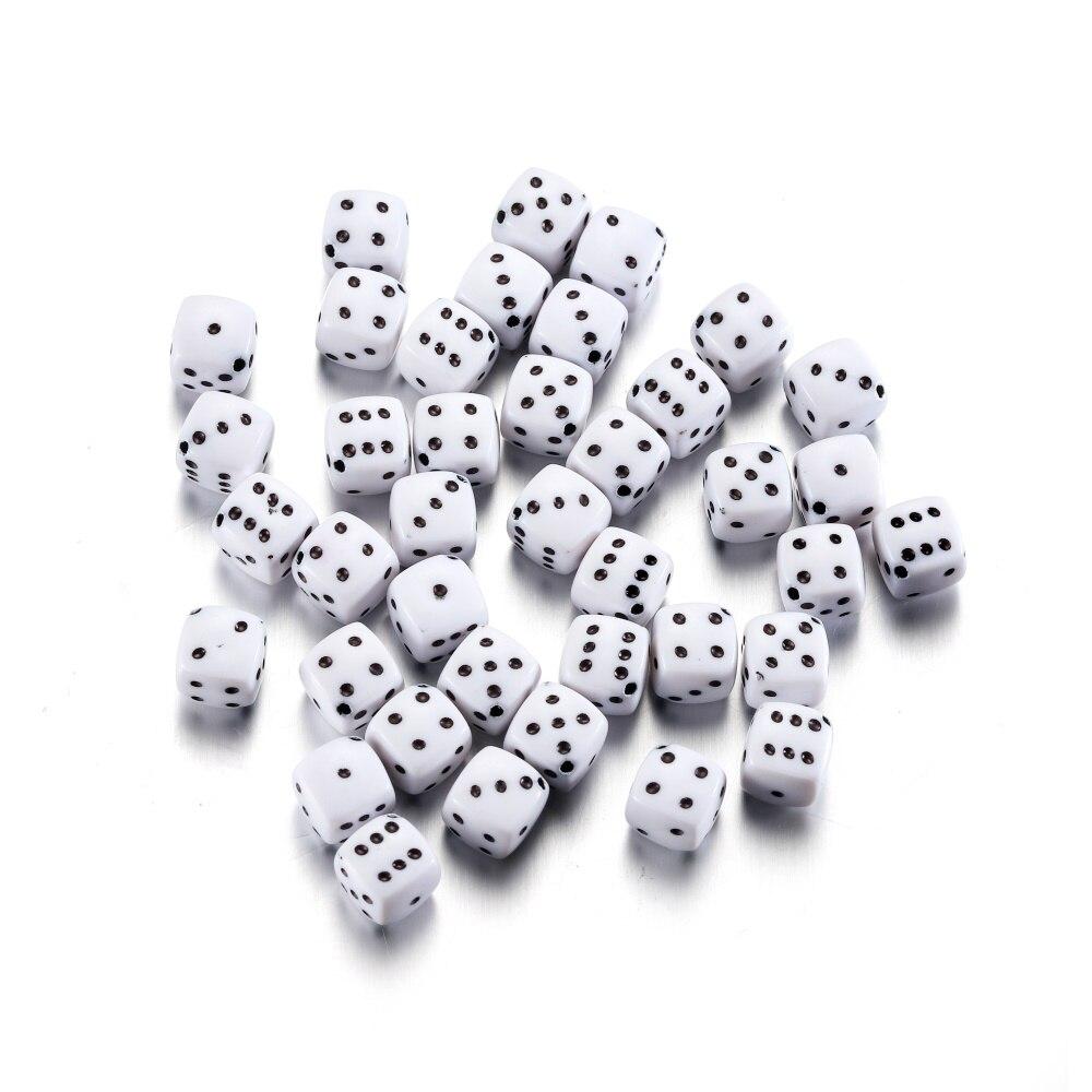 30Pcs/Lot 8mm Acrylic Dice Beads Square Shape Spaced Loose Beads for DIY Bracelet Necklace Charms Jewelry Making Accessories