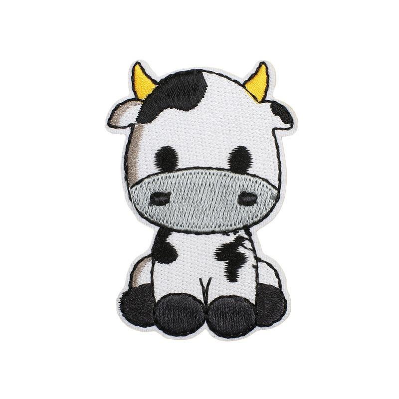 Human Second Mother Cow Embroidery Cloth Sticker Energy Origin Cow Patch Sticker Computer Embroidery Chapter Boy Clothing