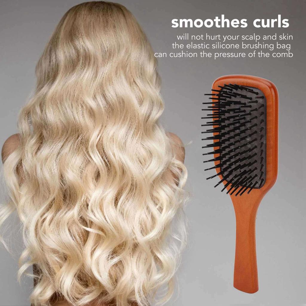 Paddle Hair Brush Ergonomic Massage Scalp Reduce Pulling Prevent Slipping Paddle Detangling Brush with Handle for Women