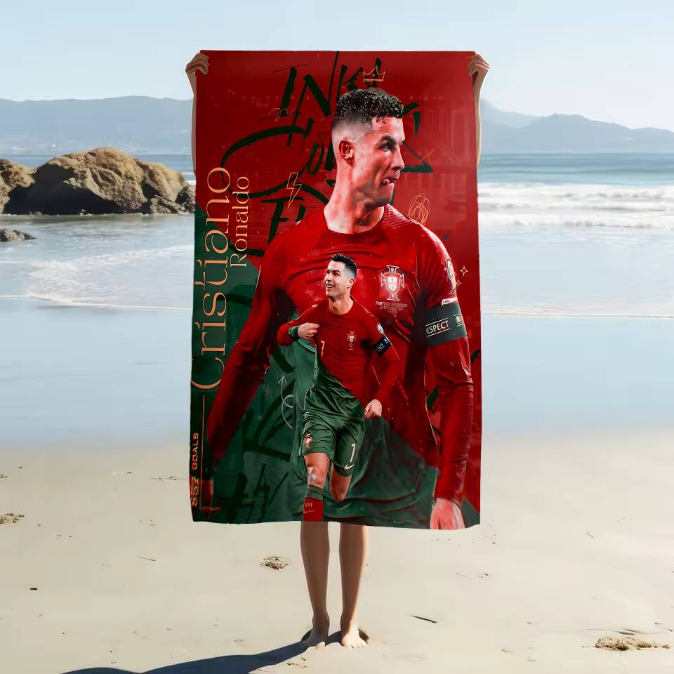 C-Cristiano R-Ronaldo CR-7 Asciugamano da Spiaggia in Microfibra Assorbente Asciugatura Rapida Morbido Yoga Nuoto Resort Arrampicata su Montagna Asciugamano