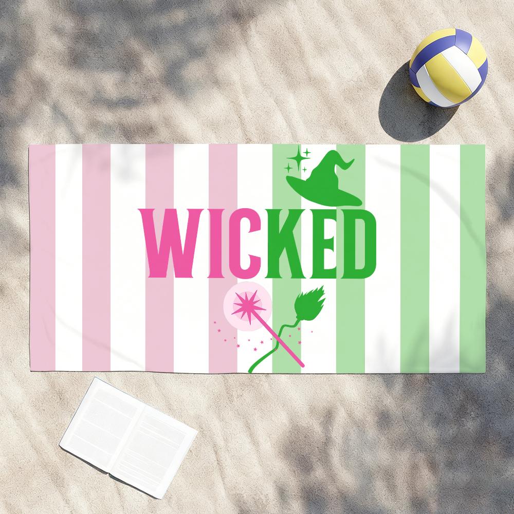 

Popular Film W-Wicked For Good Towel Shower Sauna Travel Spa Quick Dry Gym Accessories Soft Large Beach Towels W30*H60(CM)