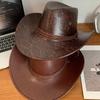 Ethnic Style Western Cowboy Hat Roll Brim Knight Hat Gentleman Visor Cap  Cosplay
